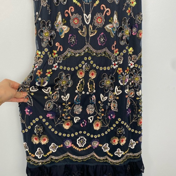 Needle & Thread Butterfly Garden Ruffle‎ Trimmed Embellished Tulle Dress Navy 6 - Picture 8 of 16